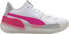 Кроссовки Puma Clyde Hardwood Jr Pink Glow, белый