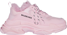 Кроссовки Balenciaga Wmns Triple S Sneaker Fake Fur - Pink, розовый