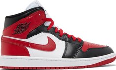 Кроссовки Wmns Air Jordan 1 Mid Alternate Bred Toe, красный