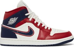 Кроссовки Wmns Air Jordan 1 Mid SE USA 2022, красный