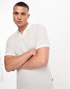Белая вязаная рубашка-поло Jack &amp; Jones Premium с ремешком на пятке