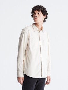 Легкая рубашка на пуговицах из небеленого шамбре Calvin Klein