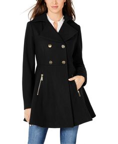 Женское двубортное пальто с юбкой Laundry by Shelli Segal, черный
