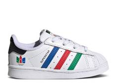 Кроссовки Adidas SUPERSTAR INFANT &apos;COLORFUL STRIPES - CLOUD WHITE&apos;, белый