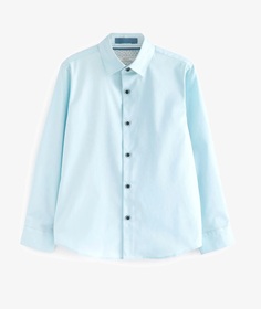Рубашка Next Long Sleeve Smart Trimmed Standard, голубой