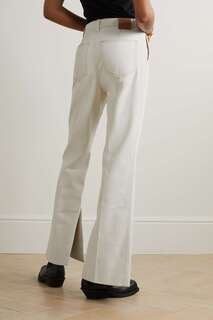 LVIR Расклешенные джинсы с высокой посадкой и отстрочкой, слоновая кость