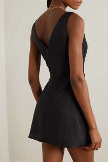 REFORMATION льняное платье мини Zenni со вставками, черный