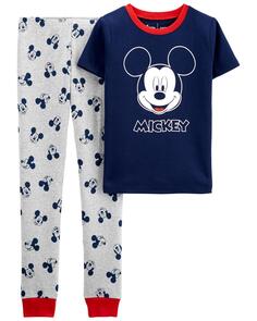 Детские пижамы из 2 предметов с Микки Маусом из 100% хлопка с плотным прилеганием Carter&apos;s, синий Carters