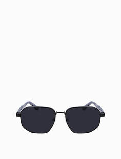Прямоугольные солнцезащитные очки с металлическими модификациями Calvin Klein, черный