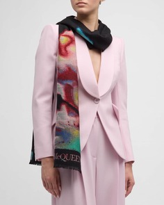 Цветочный шерстяной шарф Solarized Alexander McQueen