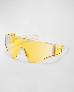 Солнцезащитные очки с логотипом из ацетата и титана Balmain