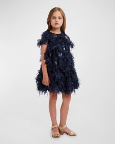 Ярусное платье Mallory 3D для девочек, размеры 4–12 Bardot Junior