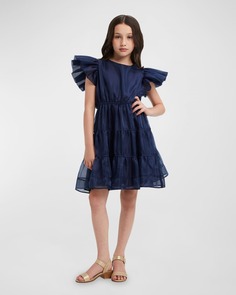 Многослойное платье из органзы Oshin для девочки, размеры 5–14 Bardot Junior