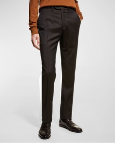 Мужские классические брюки из шерстяного твила Brioni