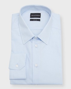 Мужская классическая рубашка из хлопка в мелкую полоску Emporio Armani