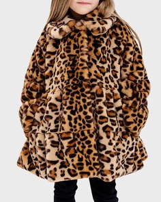 Свободное пальто Cece из искусственного леопарда для девочки, размер XXS-L Fabulous Furs