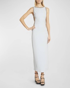 Платье миди без рукавов с вырезом из бисера Givenchy
