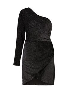 Асимметричное мини-платье Ezra Sparkle AllSaints, черный