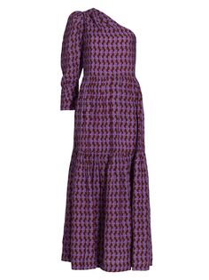 Макси-платье Josefina с геометрическим рисунком на одно плечо Atelier 17.56, фиолетовый