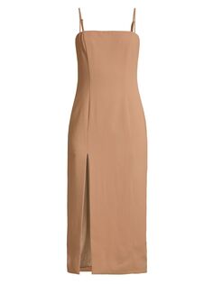 Платье-футляр миди с разрезом Mercer Bardot, коричневый