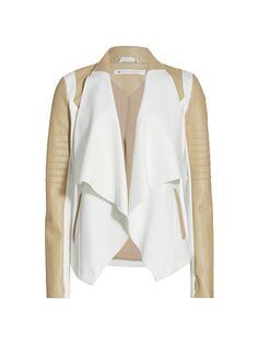 Контрастная куртка с драпировкой спереди Blanc Noir, белый