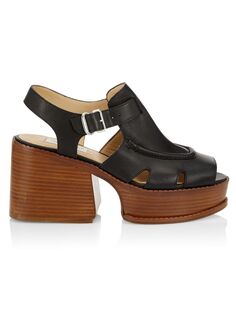 Кожаные сандалии на платформе Laric 90MM Gabriela Hearst, черный