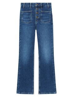 Расклешенные джинсы с двумя карманами Maje, синий