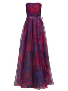 Шифоновое платье без бретелек с драпировкой Rene Ruiz Collection, разноцветный
