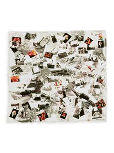 Шерстяной шарф с фотокартой Лондона Alexander McQueen, слоновая кость