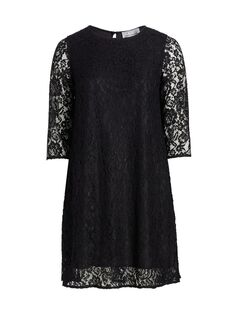 Кружевное платье миди из матового крепа Flora Caroline Rose, Plus Size, черный