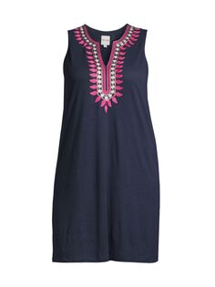 Мини-платье Summer Retreat с вышивкой NIC+ZOE, Plus Size, индиго