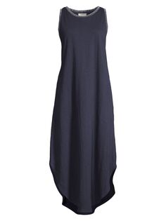 Притачное платье-миди без рукавов NIC+ZOE, индиго