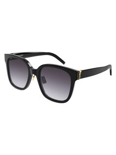 Солнцезащитные очки &quot;кошачий глаз&quot; Monogram 55MM из ацетата ацетата Saint Laurent, черный