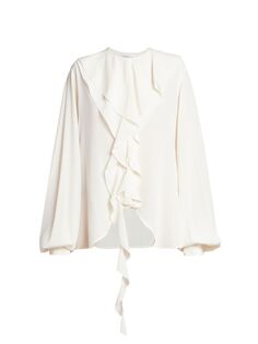 Романтическая шелковая блузка с оборками Victoria Beckham