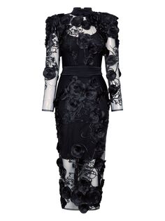 Платье Vendetta с цветочным декором Battle Lines ZHIVAGO, черный