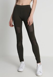 Леггинсы Urban Classics Ladies Tech Mesh Leggings, темно-зеленый