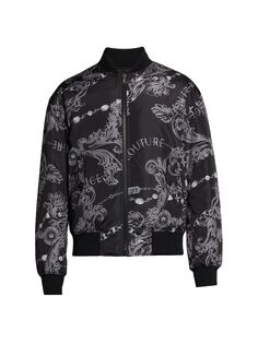 Куртка-бомбер с цепочкой Versace Jeans Couture, черный