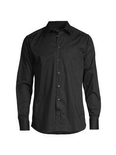 Базовая эластичная рубашка Emporio Armani, черный