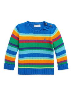 Полосатый свитер для мальчика Polo Ralph Lauren, разноцветный