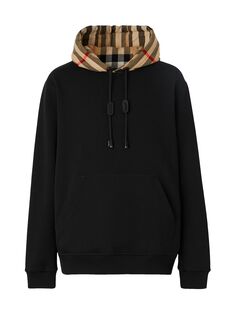 Хлопковая худи в клетку Samuel Burberry, черный