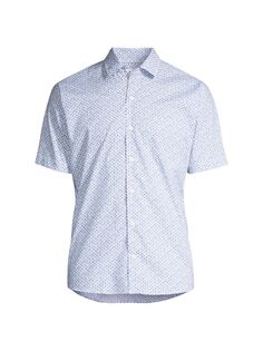 Рубашка с короткими рукавами Sunday с короной и отверткой Peter Millar, синий
