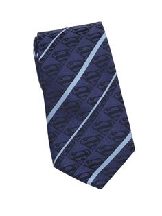 Шелковый галстук в полоску с изображением Супермена Cufflinks, Inc., синий