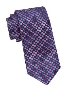 Квадратный шелковый галстук с геометрическим рисунком Charvet, фиолетовый