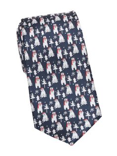 Шелковый галстук Holiday Polar Bear Cufflinks, Inc., синий