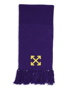 шерстяной шарф в рубчик Arrow Off-White, фиолетовый