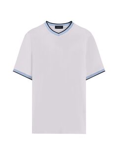 Хлопковая футболка с v-образным вырезом Bugatchi, белый