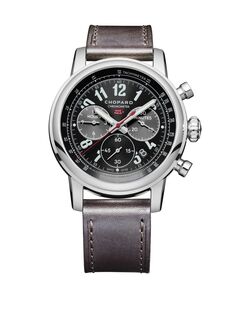 Часы-хронограф Mille Miglia 2016 Race Edition из нержавеющей стали с кожаным ремешком Chopard, серый