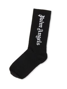Детские носки с круглым вырезом с логотипом Palm Angels, черный