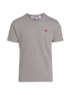 Маленькая футболка с круглым вырезом в форме сердца Comme des Garçons PLAY, серый
