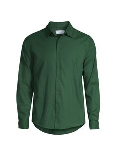 Эластичная льняная рубашка Onia, зеленый
